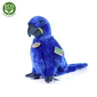 Plyšový pták papoušek modrý ara hyacintový stojící 25 cm ECO-FRIENDLY