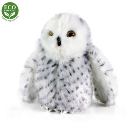 Plyšový pták sova/sovice sněžná 18 cm ECO-FRIENDLY
