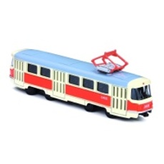 Kovová česká retro tramvaj 16 cm